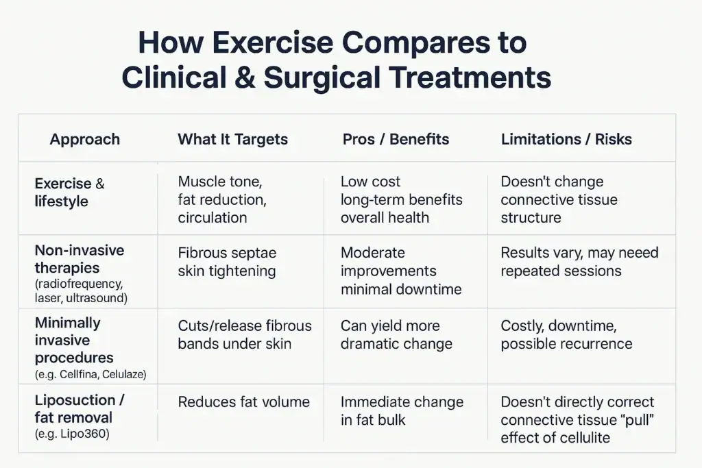 Sculpting Your Bum: Can Toning Exercises Really Reduce Cellulite? 2 How exercise compares to treatments from Lipo 360 Hertford