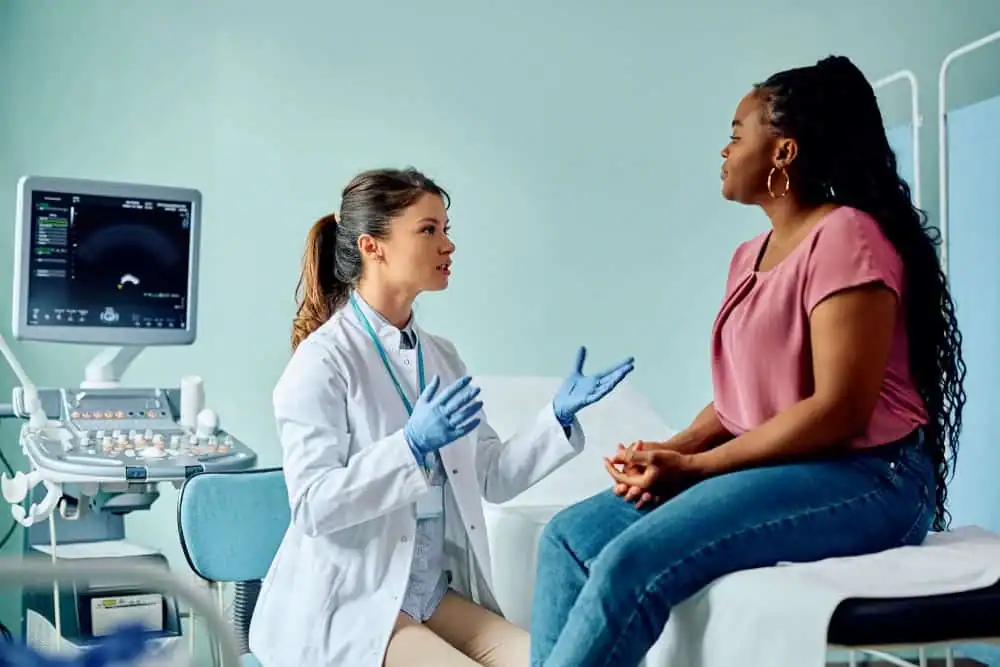 Woman have consultation about vaginal laxity Hertford