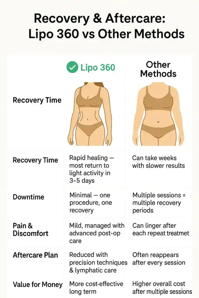 Recovery and Aftercare for Fat-Dissolving Surgery 2 Table to show fat dissolving injection aftercare Hertford